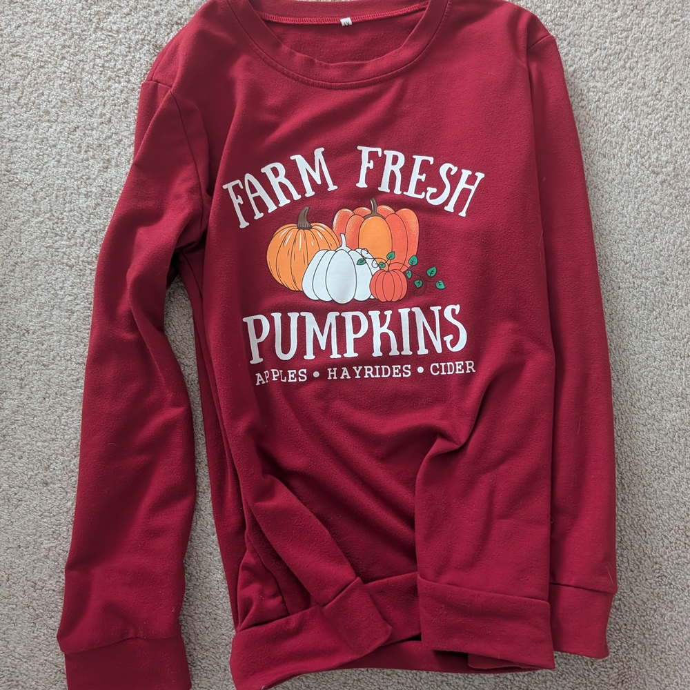 Farm Fresh Pumpkins Women's Crew Neck Sweater - Red